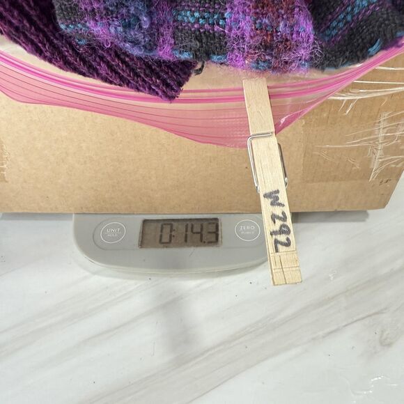 Vtg Tony Lambert Cardigan Women M Purple Plaid Mohair Blend Chunky Indie 80s 90s - Picture 10 of 12